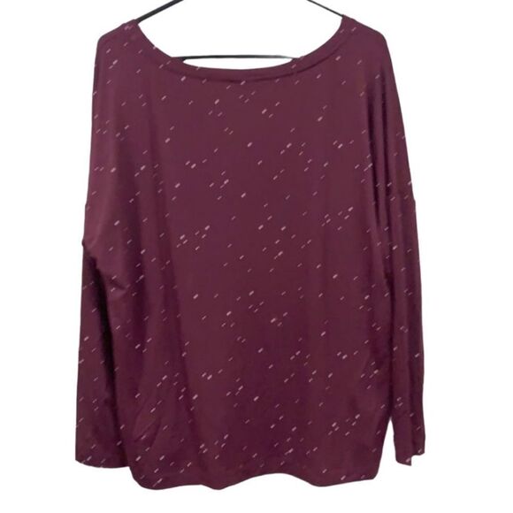 Soma Red Pajama Top with Long Sleeves and Relaxed Fit - Picture 3 of 6